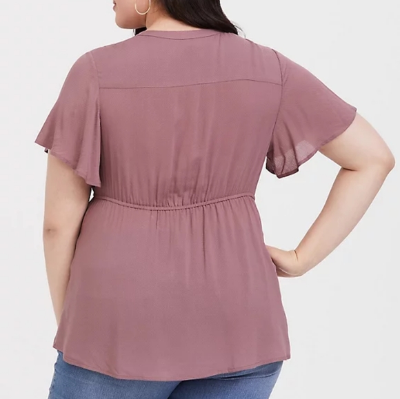 NWOT Torrid Dusty Rose, Button-up Blouse Size 4 - Picture 9 of 10